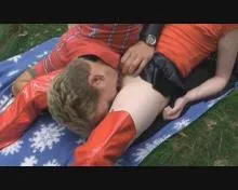 Screenshot 1 from Überraschung im Wald - Gangbang mit drei Fetischisten